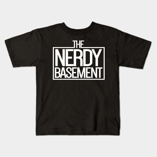 The Nerdy Basement Logo (White) Kids T-Shirt by The Nerdy Basement